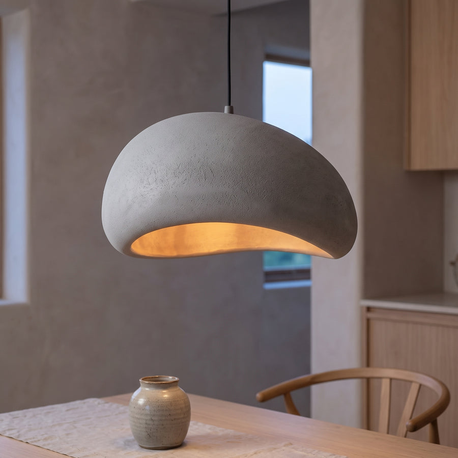 Kumo Dome Pendant – Smooth Wabi-Sabi Shade with Soft Downlight, 30 to 60 cm, White or Gray
